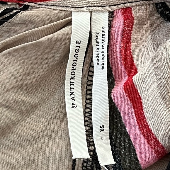 ANTHROPOLOGIE McKenzie Mock Neck Tunic Dress Striped Puff Sleeve X-Small - Picture 12 of 16